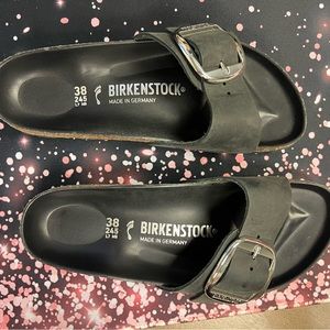 Birkenstock Madrid Big Buckle Slide Sandal 38EUB 7-7.5 US Black